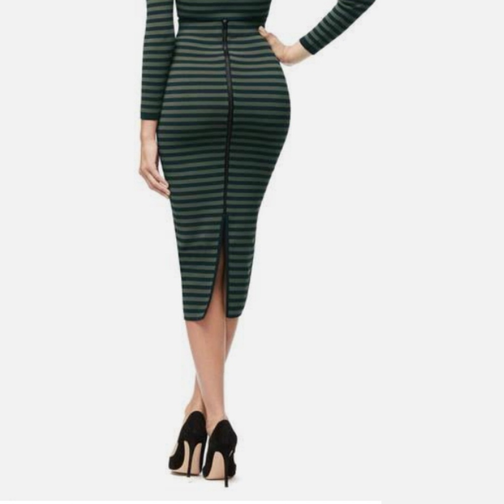 Good American The Line Up Midi Skirt Striped